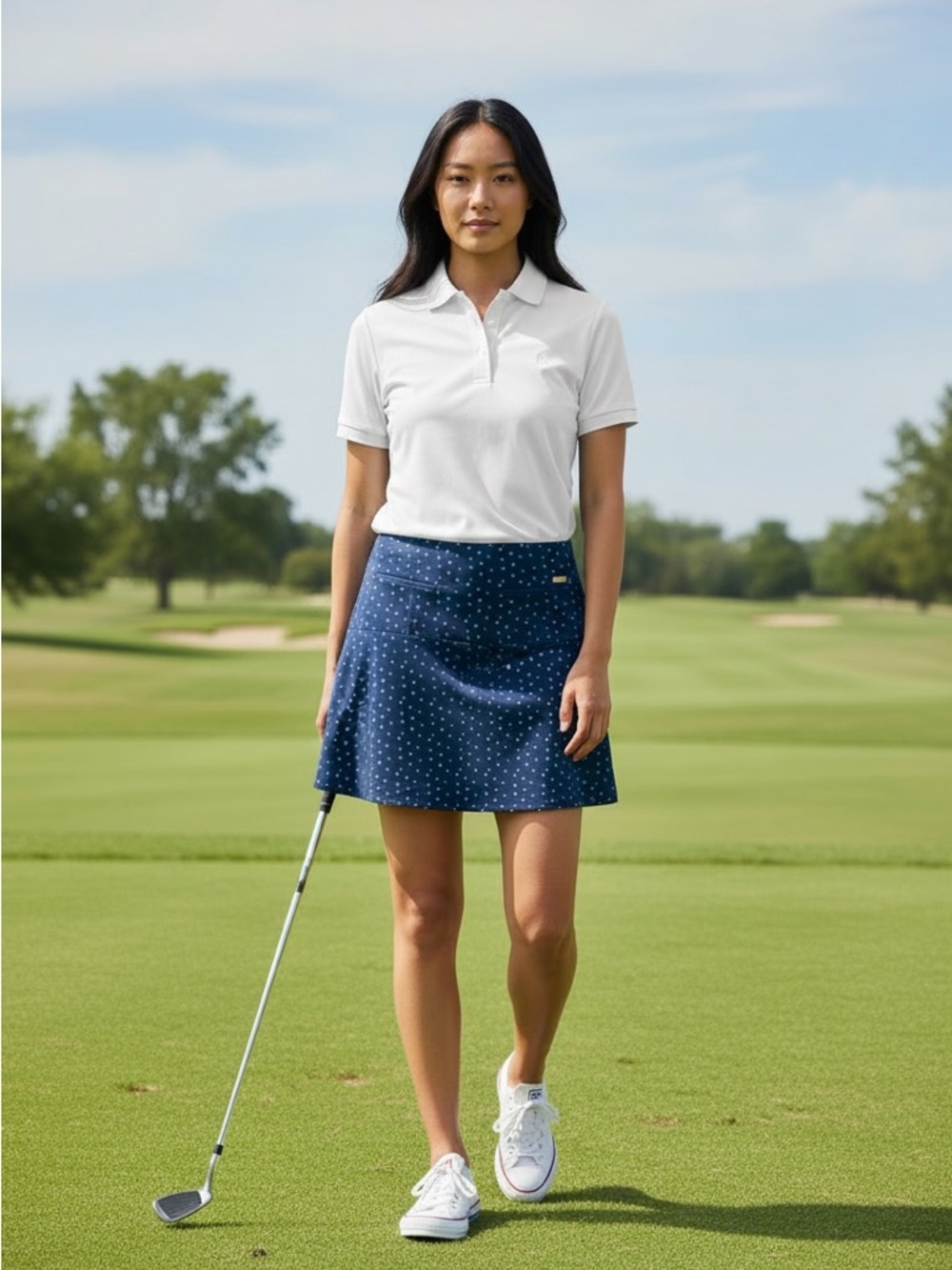 Polo Golf by Ralph Lauren Navy Skirt (Skort) with Teal Triangle Print